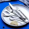 Cubiertos Liangsheng de Acero Inoxidable 304 Estilo Bambú Cubiertos Estilo Occidental Cuchillo Tenedor Cuchara Cuchara de Postre Cuchillo para Bistec Cuchara Tenedor para el Hogar