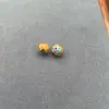 Cuentas de colores de esmalte cloisonné hechas a mano en oro antiguo, cuentas redondas tipo gota de aceite azul quemado, material para accesorios de bricolaje, cordón, accesorios para joyería