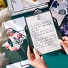 Papelería Floral Retro Literaria Papelería Romántica para Cartas de Amor Diaria Colorida Línea Horizontal Papel Hermoso Diario Manuscrito Regalo