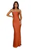 Vestido de noche sexy ajustado sin tirantes estilo europeo y americano para mujer, modelo largo 2026 con abertura, adecuado para banquetes, fiestas y eventos de cóctel