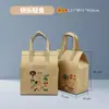 Bolsa Isolante Descartável Não Tecido para Levar Chá com Leite Café Bebida Sacola de Embalagem Bolsa Isolante Impressão de Logotipo Pronta Entrega Atacado