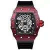 Reloj de Cuarzo de Moda Binbond con Forma de Barril, Reloj Deportivo Hueco para Hombre, Transmisión en Vivo Transfronteriza, Dropshipping