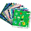 12 Peças de Material Transfronteiriço para Experimento Científico Caderno de Mão Adesivos Decorativos Papel de Fundo DIY Padrão Papel de Caderno em Estoque