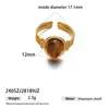 Anillo Taina de Acero Inoxidable Europeo y Americano Lujo Accesible Gama Alta Incrustaciones de Piedra Natural Colorida Anillo de Acero de Titanio Joyería de Nicho Femenina