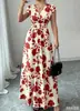 Vestido Largo de Nuevo Estilo 2026 con Cuello en V Francés y Ceñido a la Cintura, Vestido Elegante y Gracioso para Venta Transfronteriza Europea y Americana en Amazon y Aliexpress