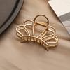Grampo de cabelo de liga texturizada de tamanho médio de metal estilo coreano feminino 8cm simples elegante moderno para trás cabeça updo cabelo cocar