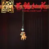 Sandalia Amarilla Tallado Sándalo Doce Signos del Zodíaco Cadena para Teléfono Yi Ming Xian Yuan Creativo Madera Diversión Rata Buey Tigre Estilo Pareja Colgante para Mochila
