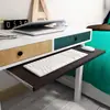 Mesa de Computador Bandeja para Teclado Acessórios para Mesa de Computador Bandeja de Madeira Pendurada Trilho de Duas Seções Deslizante Bandeja para Teclado