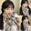 Bufanda de Cuadros de Invierno para Mujer, Cálida Versátil para Pareja Uniforme JK Estilo Coreano Estilo Ins Dulce Japonés Gama Alta Sensación Femenina