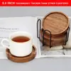 Juego de Posavasos de Madera de Cuatro Piezas, Estilo Nórdico, Posavasos Redondo para Mesa, Juego de Té, Esterilla Aislante para Vajilla, Adornos Decorativos para Mesa