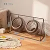 Nova Cesta de Frutas de Ferro com Suporte Suspenso, Cesta de Armazenamento de Lanches, Bandeja de Armazenamento de Mesa Oscilante e Suporte para Velas