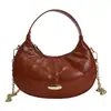 Bolso de Media Luna Acolchado Estilo Chanel para Mujer 2026 Nuevo Bolso Cruzado de Cadena de Moda con Acabado de Alta Gama Bolso de Hombro Único Tipo Dumpling