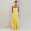 2026 Sitio Web Independiente Transfronterizo Estilo Europeo y Americano Verano Nuevo Sexy Sin Mangas Color Sólido Espalda con Tiras Cruzadas Vestido
