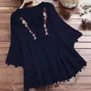 Nuevo Top Elegante de Algodón y Lino con Encaje de Costura Europeo y Americano, Cuello en V, Holgado para Mujer, Colección Primavera Verano 2025 Amazon