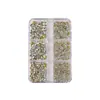 Decoraciones de Pedrería para Uñas de 6 Compartimentos con Fondo Puntiagudo, Accesorios de Pedrería Apilables de Vidrio Transparente de Moda, Caja de Set de Pedrería Brillante Estilo Ins Cielo Estrellado