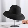Sombrero de Paja de Ala Ancha Estilo Hepburn Francés para Mujer, Adecuado para Salidas de Verano, Protección Solar, Viajes al Aire Libre, Sombrilla, Vacaciones y Sombrero de Playa para Protección Solar