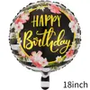 Globo de Feliz Cumpleaños Bola de 18 Pulgadas FELIZCUMPLEAÑOS Globo de Película de Aluminio Decoración de Cumpleaños Diseño de Fiesta