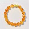 Pulsera de plata 925 valiente de alta calidad vítrea de hielo cristal amarillo natural