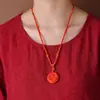 Collar de Arena Púrpura y Oro de Alto Contenido con Colgante de Doble Pez de la Fortuna de Cinabrio Crudo para Hombres y Mujeres en su Año Zodiacal Joyería de Regalo Venta al por Mayor