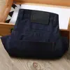 Jeans Reto Masculino de Verão Europeu, Azul Escuro, com Sarja Stretch, Macio, Respirável, Calça Longa de Alta Qualidade