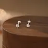 Pendientes de Plata Pura S999 Abao Personalizados con Moissanita para Mujer, Sencillos y Versátiles, Súper Brillantes, Pendientes de Lujo Accesible, Clavos para Hélice Auricular para Entrega