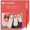 Set de Brochas para Uñas de Manicura Mango de Madera Principiante Pincel para Dibujar Líneas Lápiz de Fototerapia Gradiente Forma de Abanico Dentado Universal 15 Piezas