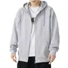Moletom Cardigan com Forro de Lã para Homem, Jaqueta de Outono Marca Tendência Estilo Americano, Casaco com Capuz Espesso para Homem