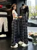 Pantalones de cuadros estilo americano negros para hombre y mujer, pantalones casuales elegantes de alta gama para verano con un ambiente relajado y despreocupado, pantalones casuales de pierna recta