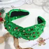 Nova Tiara de Natal de Veludo com Strass da Amazon, Exquisite Tiara Larga de Pérolas em Duas Peças com Nó, Acessório de Cabelo para Pressionar o Cabelo