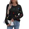 Suéteres de Mujer de Comercio Exterior Transfronterizo Otoño e Invierno Europeo y Americano Amazon Jacquard de Corazón Colorido Suéter de Punto de Cuello Redondo para Mujer
