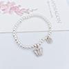 Venta al por mayor de fábrica pulsera simple con cuentas estilo coreano cuentas plateadas pulsera de mariposa regalo para novias estudiantes joyería pequeña