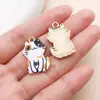 25,5x16mm Pingente Charme Animal Gatinho Desenho Animado Estampa de Gotejamento de Óleo Liga de Zinco DIY Acessórios para Joias Feitas à Mão