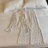 Pijama de Terciopelo de Isla Nuevo Otoño/Invierno 2026 para Mujer, Tallas Grandes, Cuello en V de Encaje con Almohadillas en el Pecho, Conjunto de Ropa de Casa de Manga Larga