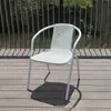 Bancos de Reunião para Pátio Externo, Cadeiras Externas, Cadeiras Individuais de Plástico para Lazer, Cadeiras com Encosto de Ferro Artístico para Uso Doméstico, Cadeiras de Rattan Sintético para Varanda