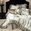 Estilo Retro Americano Encaje de Mariposa Sedoso Transpirable Fresco Ropa de Cama Lenzing Lyocell Tencel Juego de Cuatro Piezas para el Hogar 2