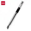 Deli art faca tamanho pequeno cor faca de corte faca manual desembalagem expresso artefato portátil desembalagem faca automática a qualquer momento