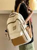 Nova Mochila Escolar 2025 Feminina Cor Contrastante Aluno do Ensino Fundamental Aluno do Ensino Médio Mochila Feminina Grande Capacidade Mochila de Viagem Casual