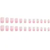 Manicura Francesa Rosa Nude de Venta Caliente Transfronteriza, Suave Elegante, Uñas Portátiles Planas Largas, Juego de 24 Parches de Uñas Postizas