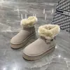 Botas de Nieve Peludas de Suela Gruesa Estilo Coreano para Mujer Moda Invierno 2026 Botines Cortos Cálidos Extra Acolchados con Felpa