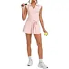 Vestido de Tenis Deportivo Qiusha sin Copas, Anti-Exposición, Ropa Interior Desmontable, Vestido de Tenis Fitness Yoga 2803