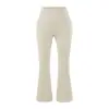 Calças de yoga de verão femininas, calças esportivas de corrida e treino justas com leve boca de sino, calças cropped de cintura alta que levantam o bumbum para fitness, para pessoas baixinhas