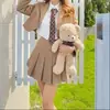 Conjunto de Terno Emagrecedor Estilo College Retrô 2026 Primavera/Outono Camisa Petite Conjunto de Saia Plissada Estilo Britânico Mulheres