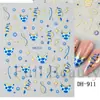 Pegatinas Transfronterizas para Uñas Nuevas Ins Brillo Oro y Plata Gotas de Sangre Corte Líquido Mariposa Halloween Pegatinas Adhesivas para Uñas