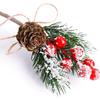Cross-border novo laço de corda de cânhamo feijão vermelho cedro agulha simulação berry bouquet decoração de árvore de Natal acessórios inserir