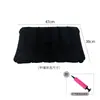 Almohada inflable de PVC con flocado, cómoda para viajes, camping, trenes, aviones, cintura y espalda, de cuero.