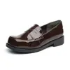 Zapatos de cuero para mujer Lolita JK 2026 otoño nuevos zapatos de uniforme punta cuadrada pequeña charol casual estilo japonés zapatos de vestir bajos