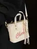 Venta al por mayor popular nicho personalidad impresión de letras bolsa de cubo portátil moda alta textura bandolera para ir al trabajo mujeres