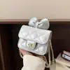 Nuevo Estilo Coreano Lazo Elegante Bordado a Cuadros Lindo Bolso Cruzado Estilo Padre-Hijo Accesorio Bolso Pequeño para Niñas Bolso de Mujer
