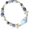 Pulseira de Concha Estrela Estilo Doce Estilo Feriado Venda Quente Transfronteiriça para Mulheres Pulseira de Contas Cor Dopamina para Mulheres