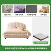 Cama de casal moderna minimalista para apartamento pequeno estofada estilo francês creme cama de tecido com encosto capitonê quarto principal